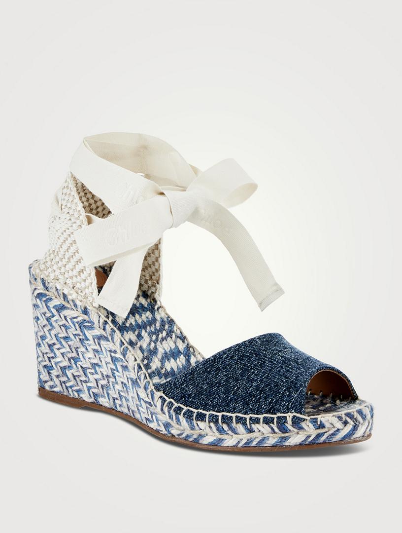 CHLOÉ Piia Denim Espadrille Wedge Sandals Holt Renfrew Canada