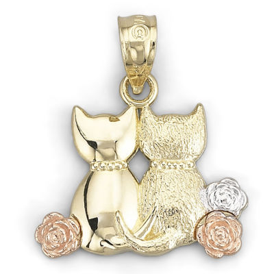 14K Gold Sitting Cats Pendant JCPenney