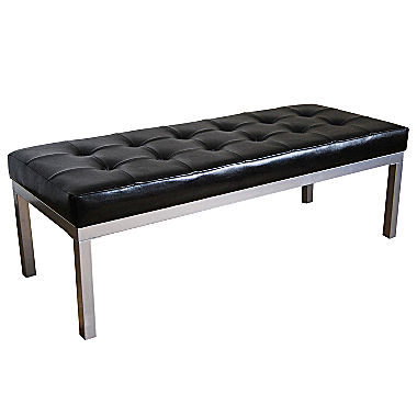 Salma Tufted Faux Leather Bench  