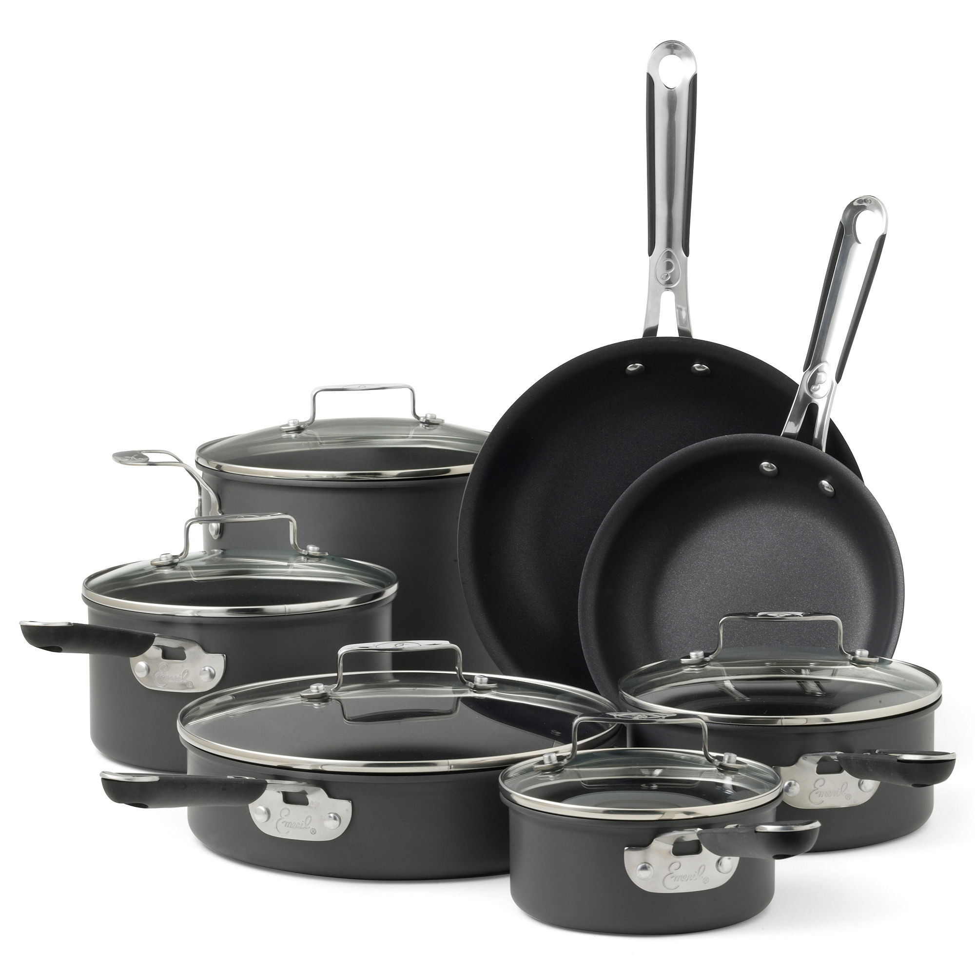 Emeril 12-pc. Hard-Anodized Cookware Set + BONUS