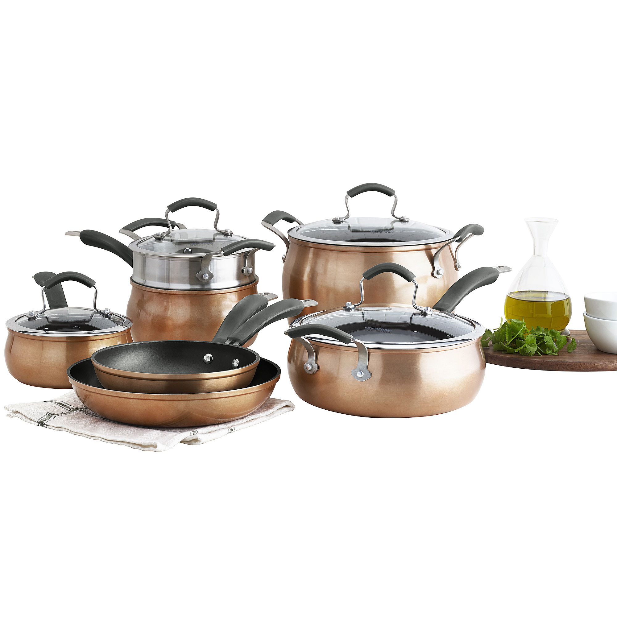 Epicurious 11-pc. Aluminum Nonstick Cookware Set