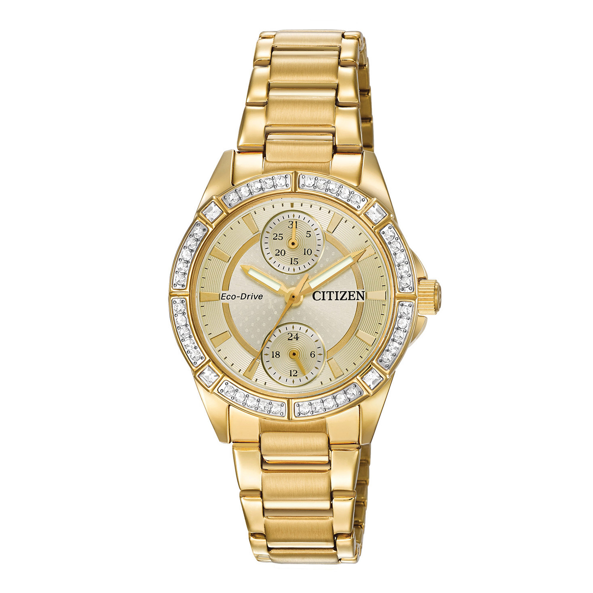 UPC 013205110238 product image for Drive from Citizen Eco-Drive Womens Crystal-Accent Bracelet Watch FD3002-51P | upcitemdb.com