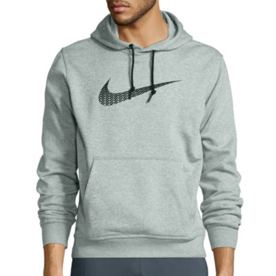 nike club grey swoosh logo hoodie