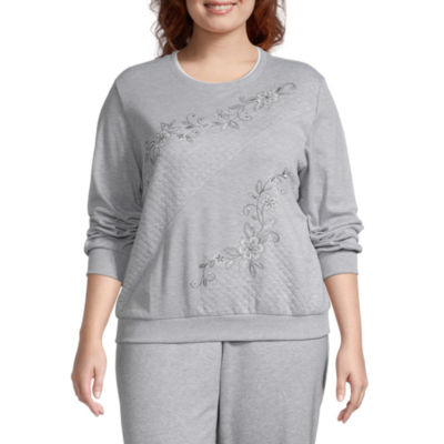 alfred dunner classics womens crew neck long sleeve sweatshirt