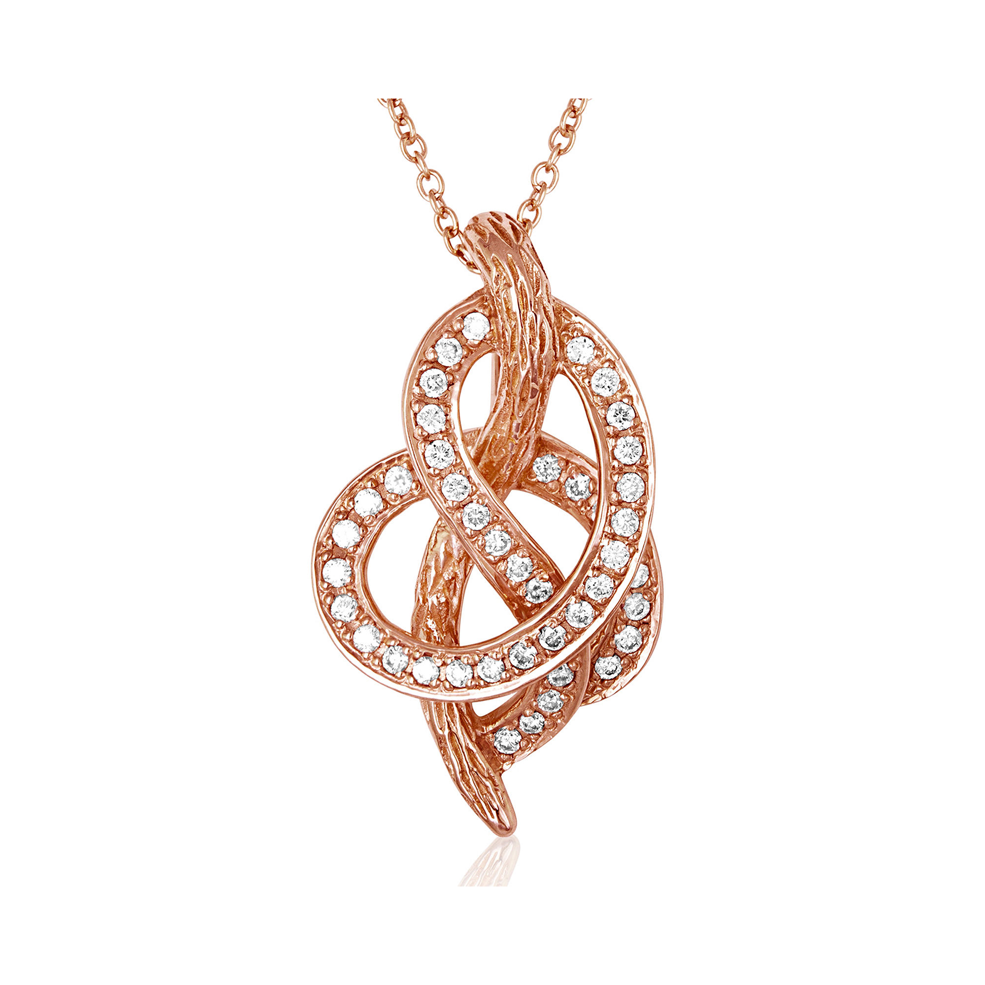 FINE JEWELRY Le Vian Grand Sample Sale 1/4 CT. T.W. Diamond 14K Rose Gold Knot Pendant Necklace