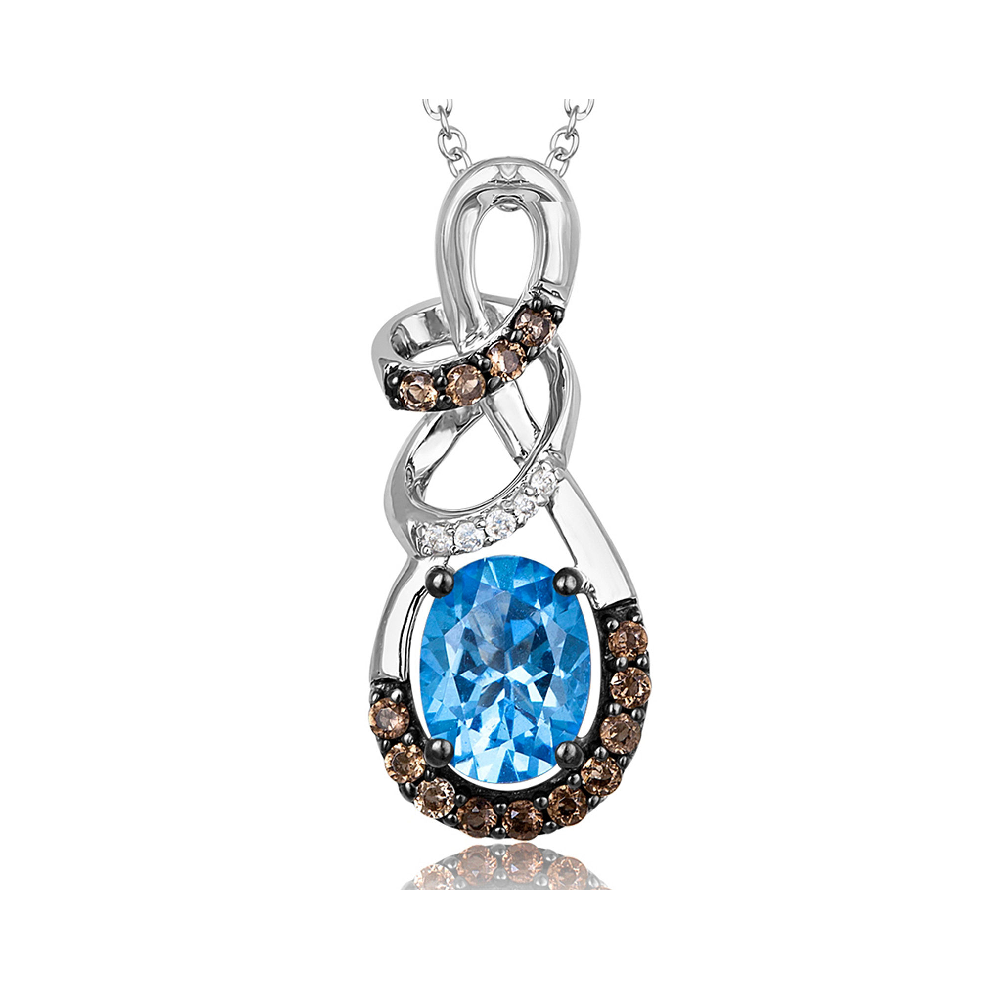 FINE JEWELRY Le Vian Grand Sample Sale Genuine Blue Topaz and Brown Quartz Pendant Necklace
