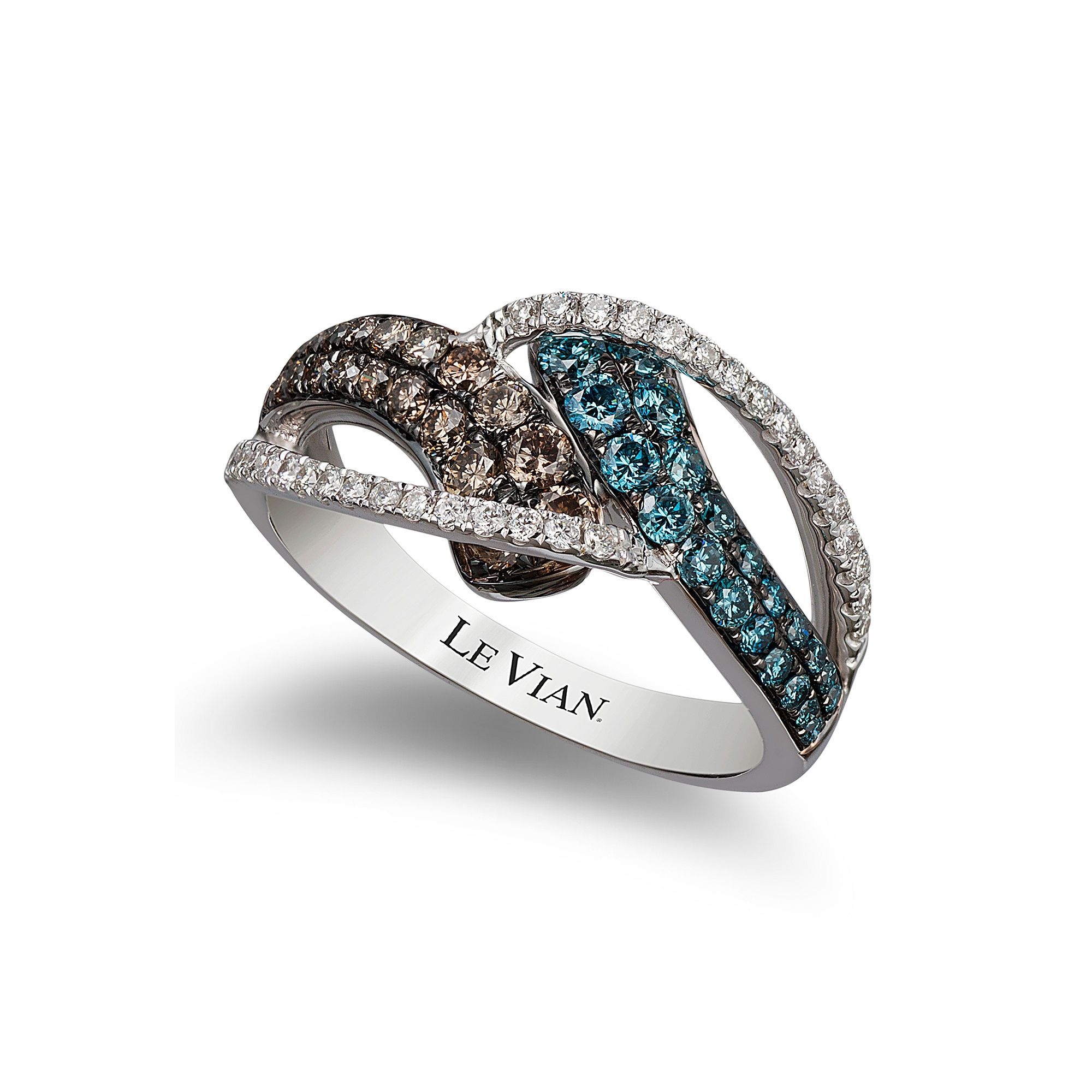 FINE JEWELRY Le Vian Grand Sample Sale Exotics ColorEnhanced Blue and Chocolate Diamond Ring