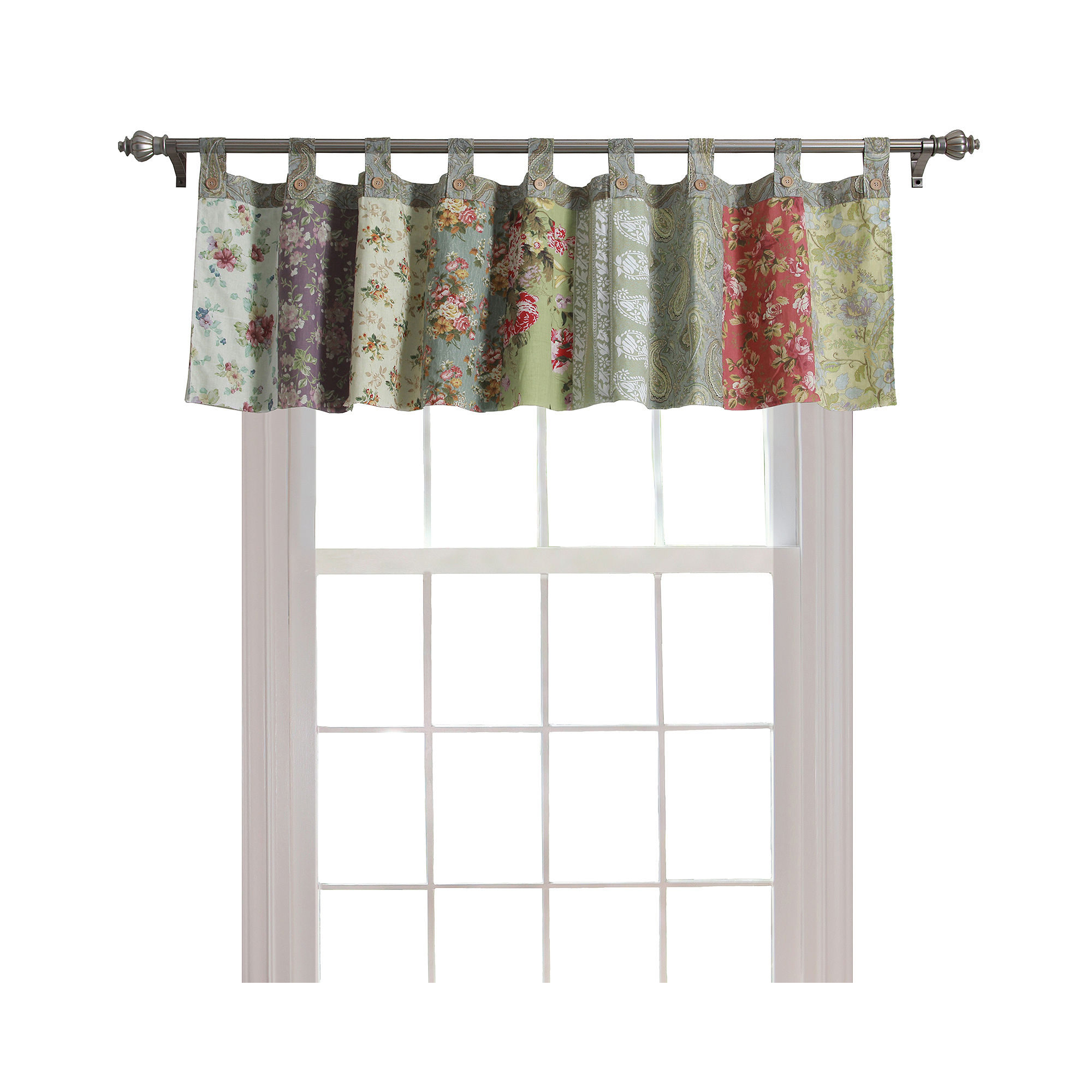 Greenland Home Fashions Blooming Prairie Tab-Top Window Valance