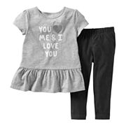 Carter's® 2-pc. Love You Pant Set - Girls newborn-24m