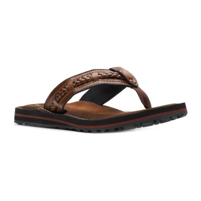 clarks black leather flip flops