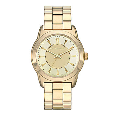 Liz Claiborne® Womens Gold-Tone Bracelet Watch 