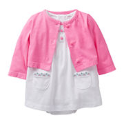 Carter's® Embroidered 2-pc. Bodysuit Dress and Cardigan - Girls newborn-24m