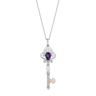 Enchanted Disney Princess Fine Jewelry Womens Genuine Purple Amethyst 14K Rose Gold Over ...