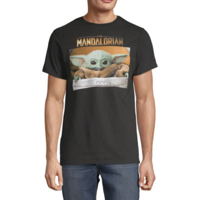 The Mandalorian The Child Mens Crew Neck Short Sleeve Star Wars Graphic T Shirt Color Black Jcpenney