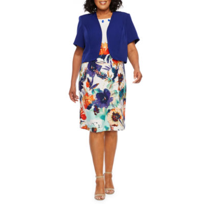 jcpenney plus size jacket dresses