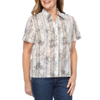 alfred dunner classics womens short sleeve blouse