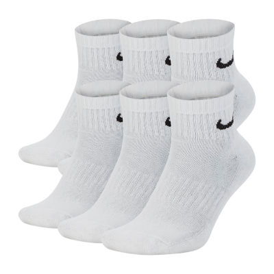 nike men's white quarter socks