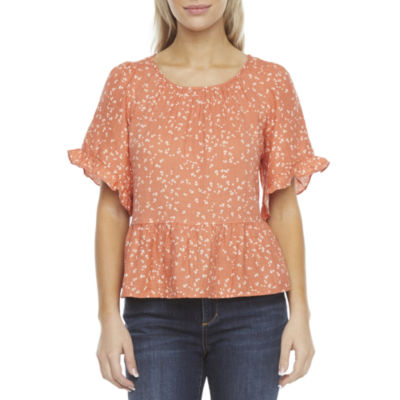 women's short sleeve peplum top