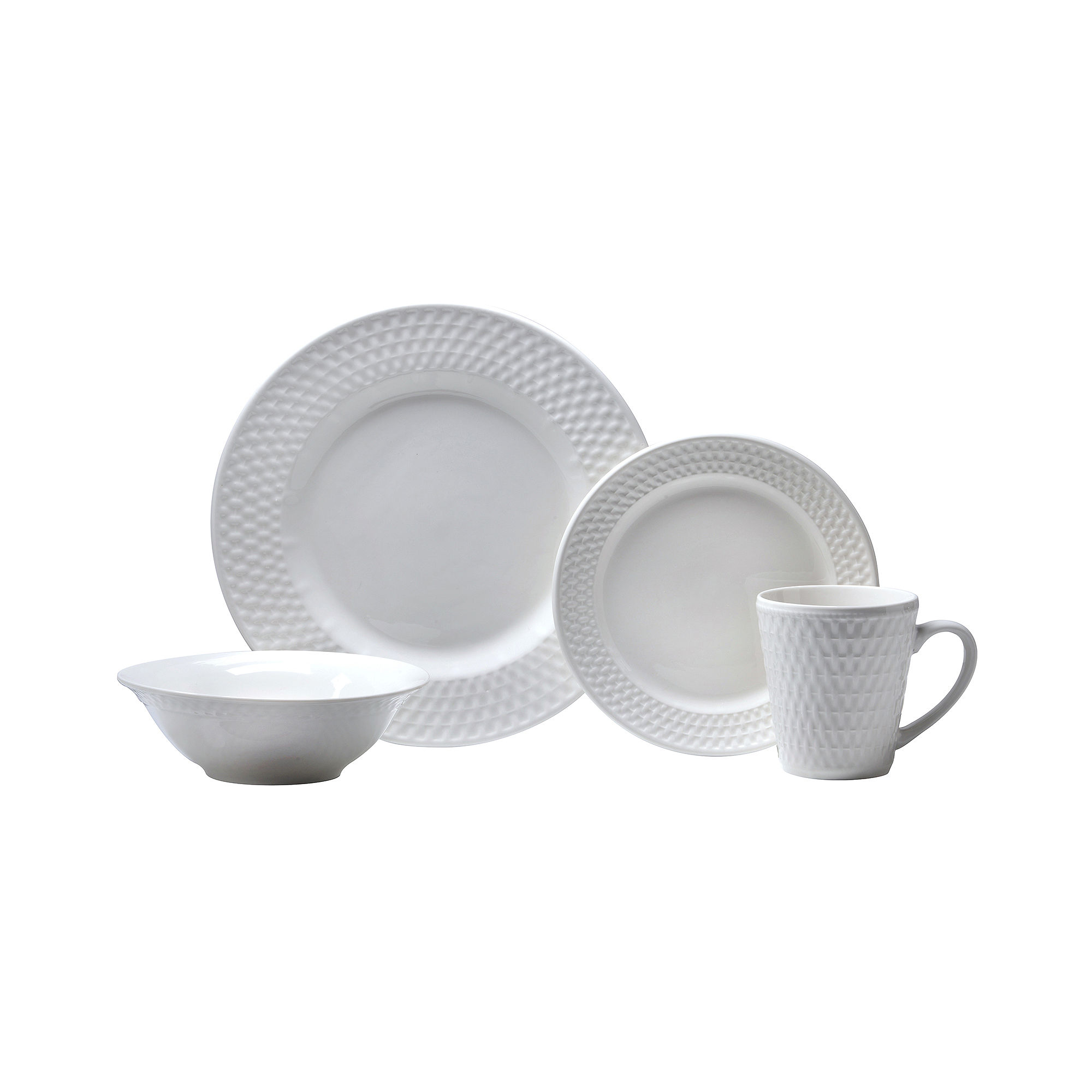 UPC 079363012845 product image for Oneida Satin Weave Porcelain Dinnerware 16-pc. Set - Service for 4 | upcitemdb.com