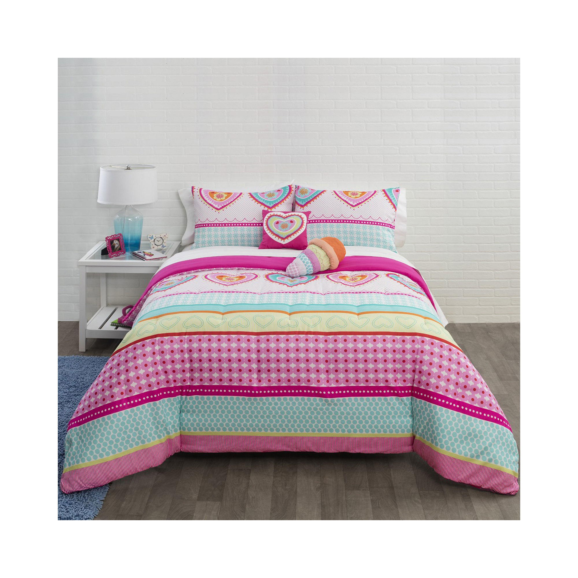 JCPenney Home Hearts and Stripes Comforter Set