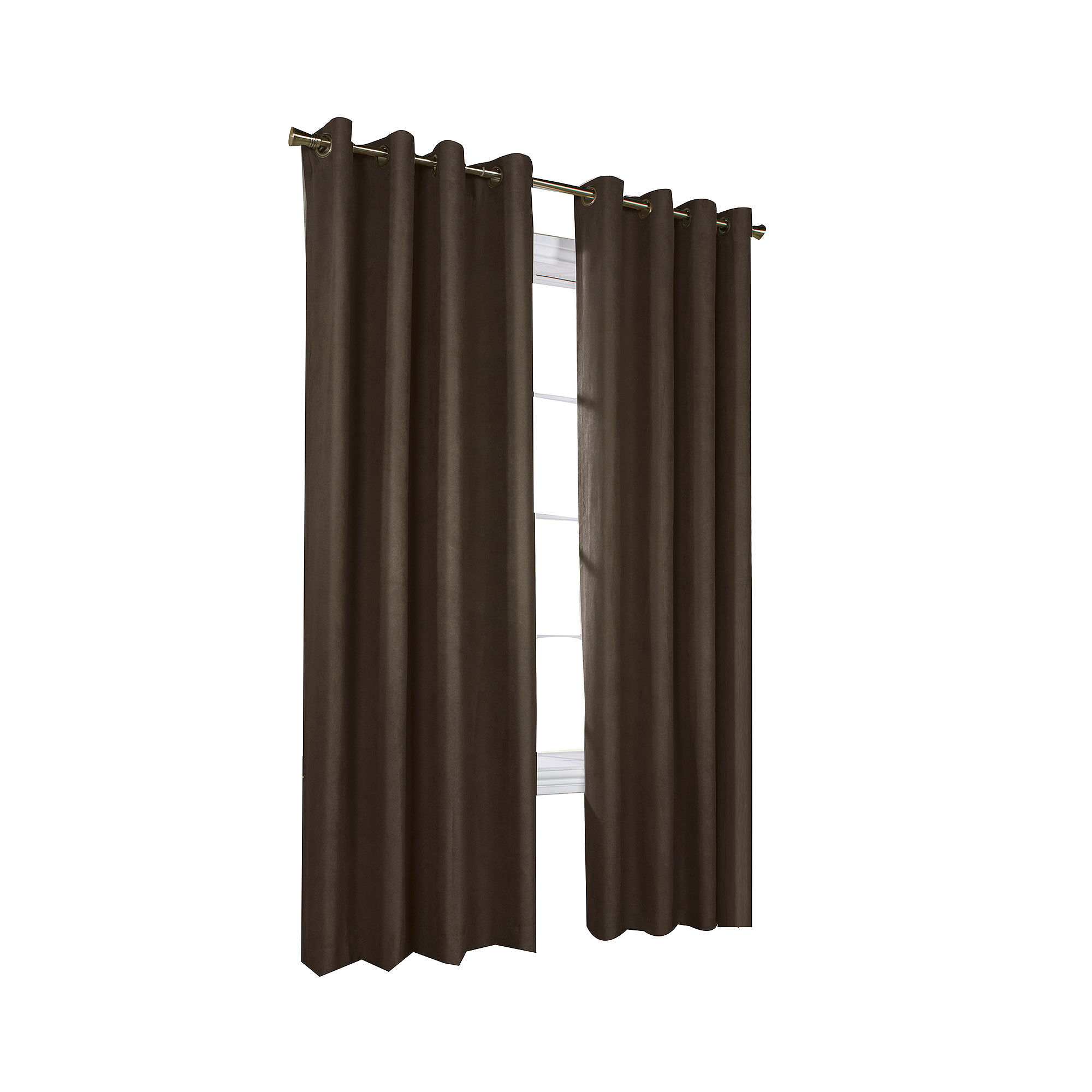 Navar Faux-Suede Blackout Grommet-Top Window Panel