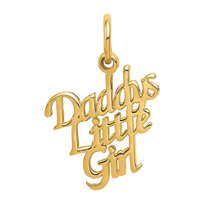 14K Yellow Gold and Rhodium Daddys Little Girl Pendant 