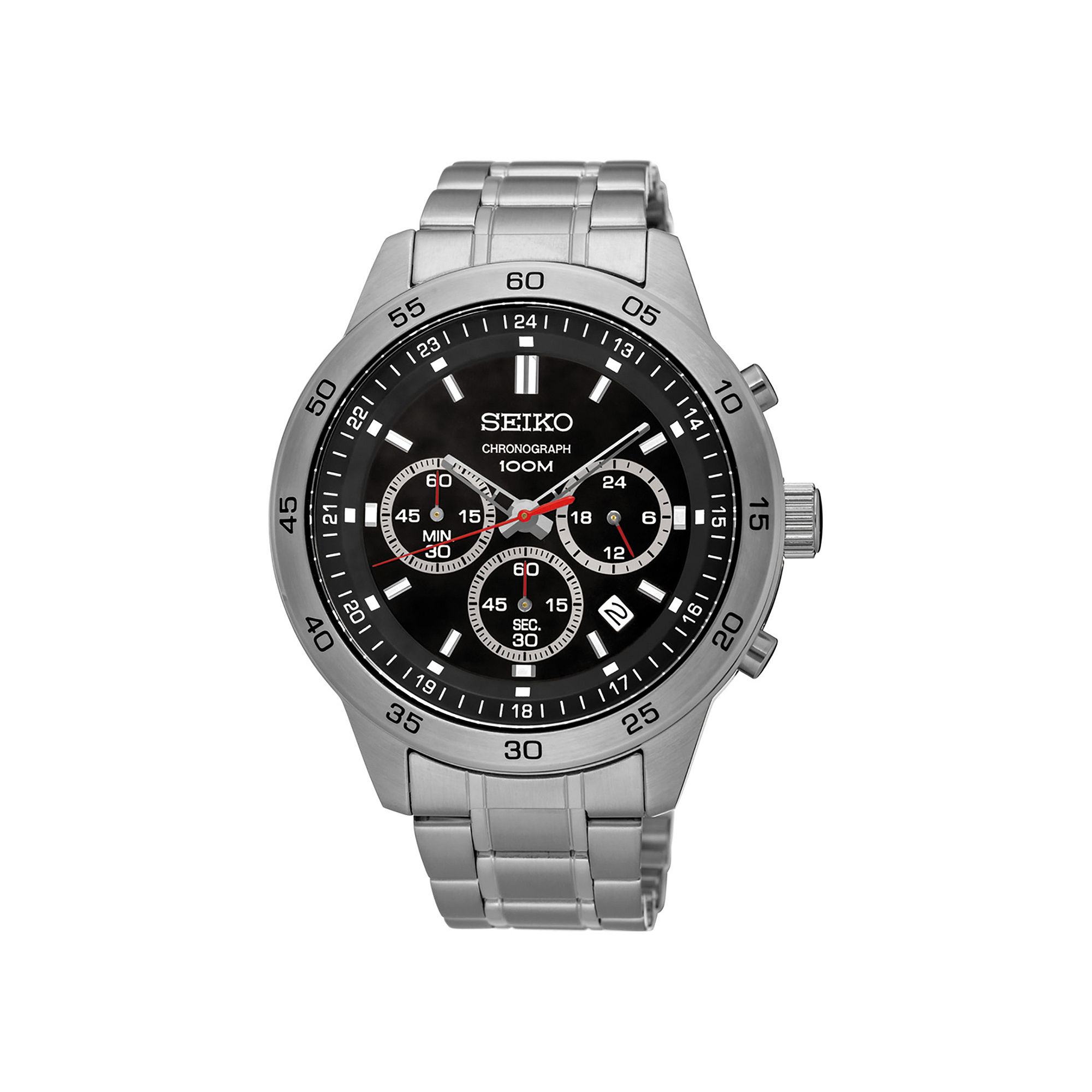 UPC 029665185242 product image for Seiko Mens Stainless Steel Chronograph Bracelet Watch SKS519 | upcitemdb.com
