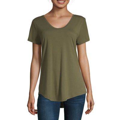 a.n.a Tall Womens Scoop Neck Short 