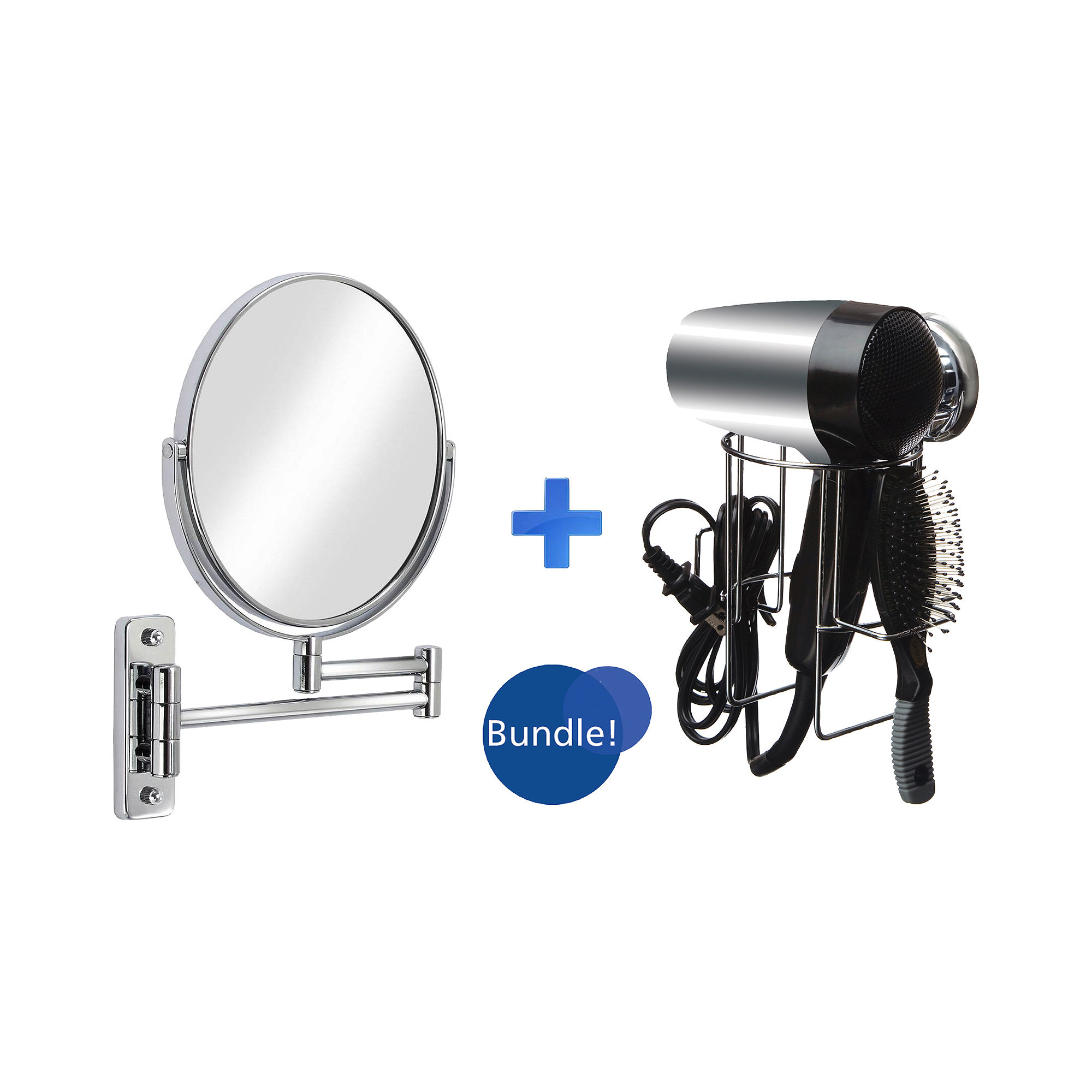 Sure-Loc Hair Dryer Holder & Cosmo Vanity Mirror Bundle