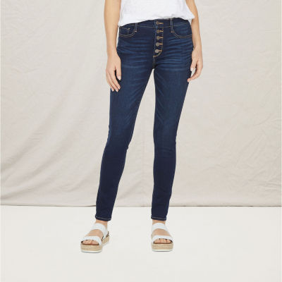 button fly high rise jeans