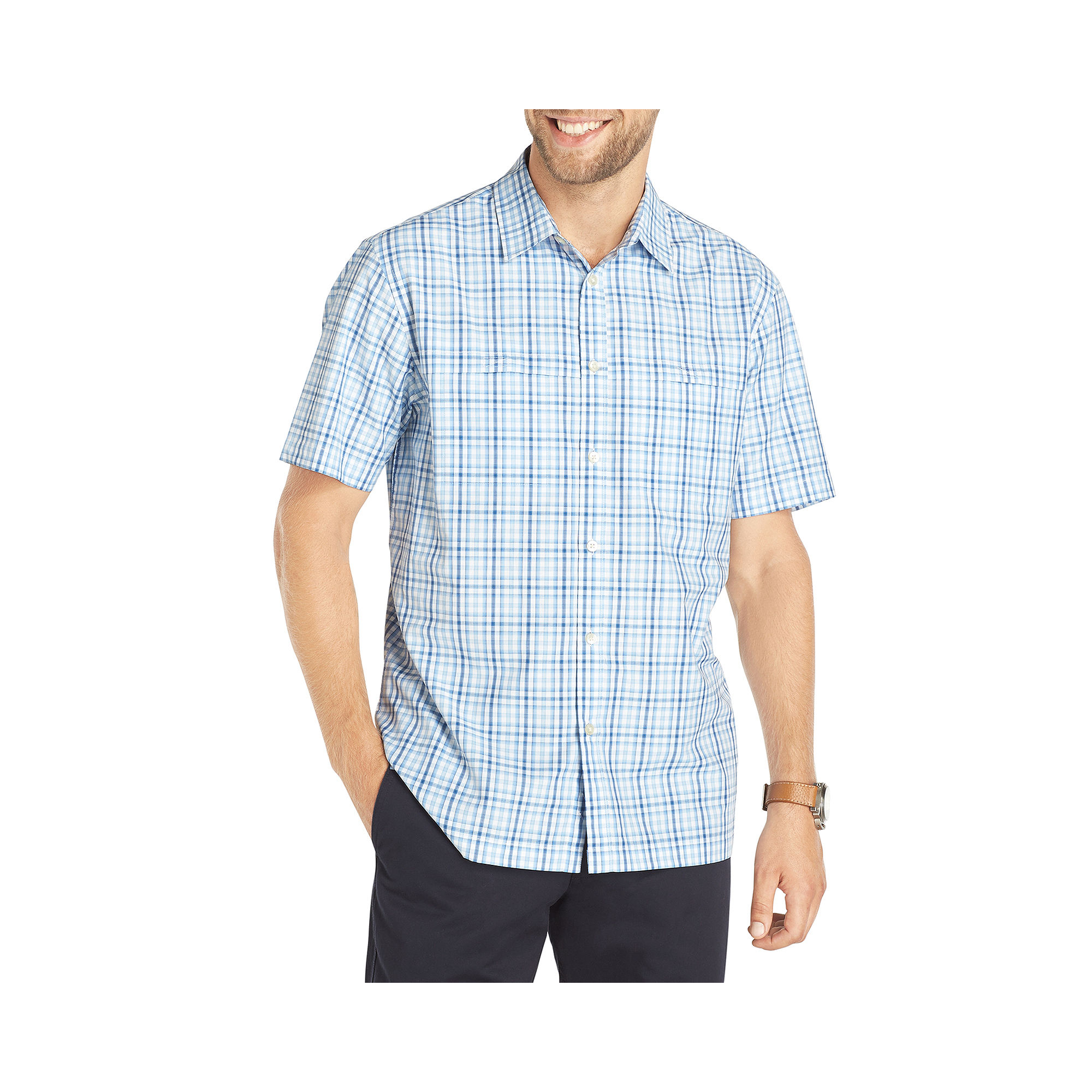 UPC 013282586773 product image for Van Heusen Traveler Short-Sleeve Woven Shirt | upcitemdb.com