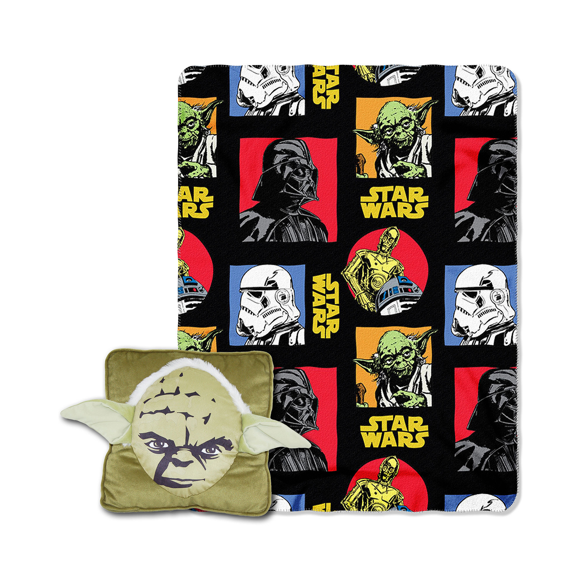 UPC 087918050228 product image for Star Wars Yoda Pillow and Throw Set | upcitemdb.com