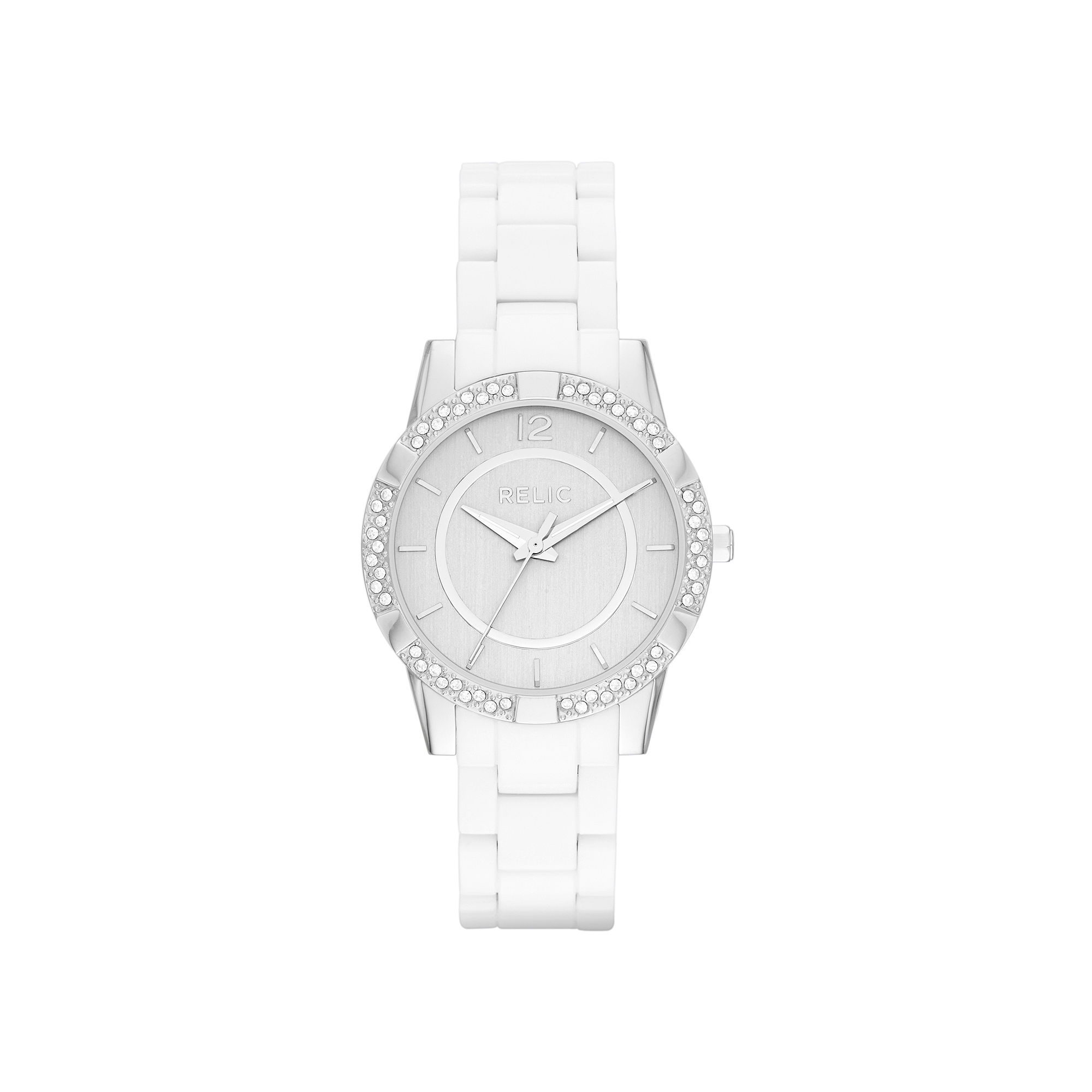 UPC 723765309736 product image for Relic Womens White Resin Band Glitz Watch | upcitemdb.com