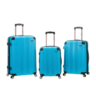 rockland sonic 3pc abs luggage set