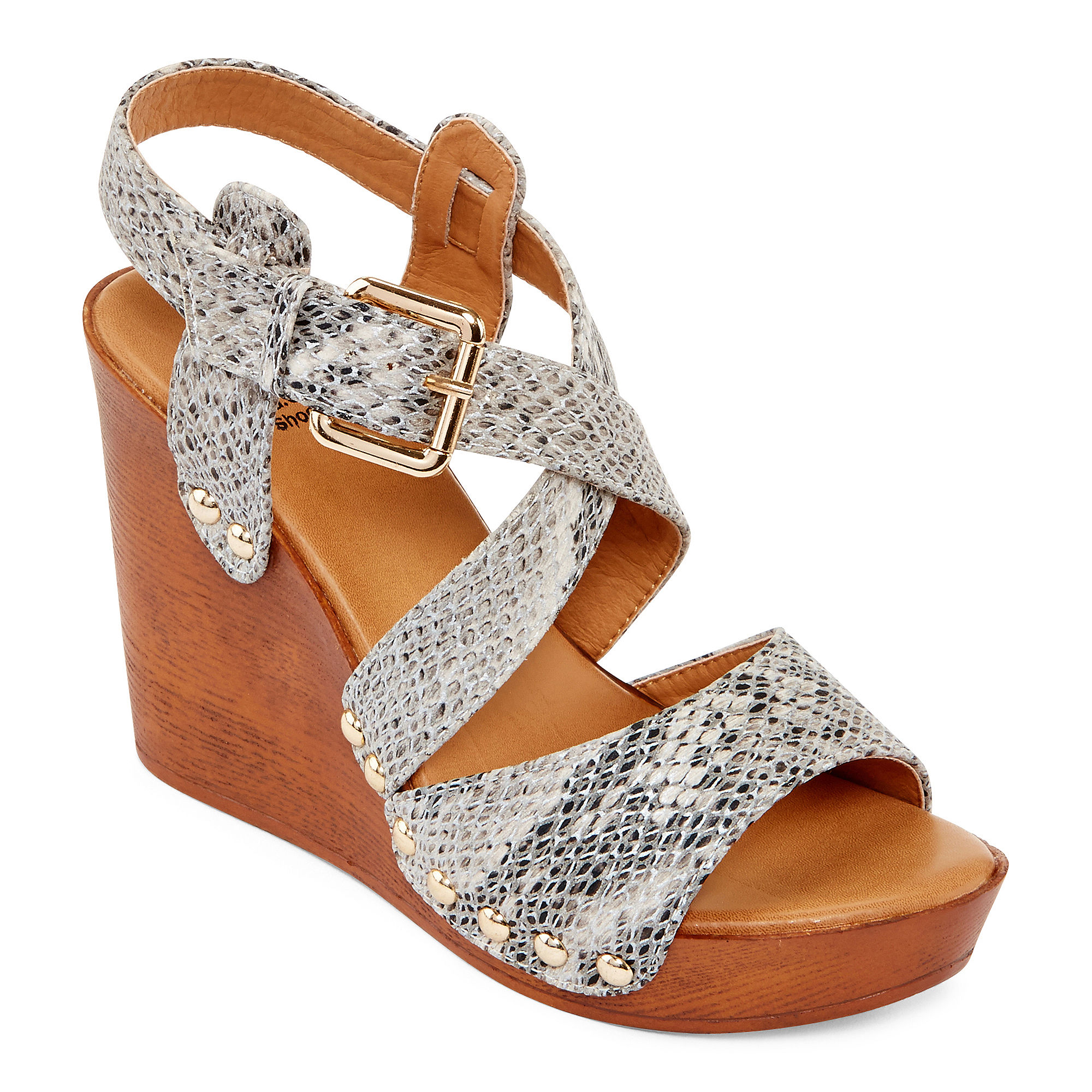 GC Shoes Super Miami Faux Wood Wedge Sandals