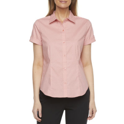 women's short sleeve button down shirts