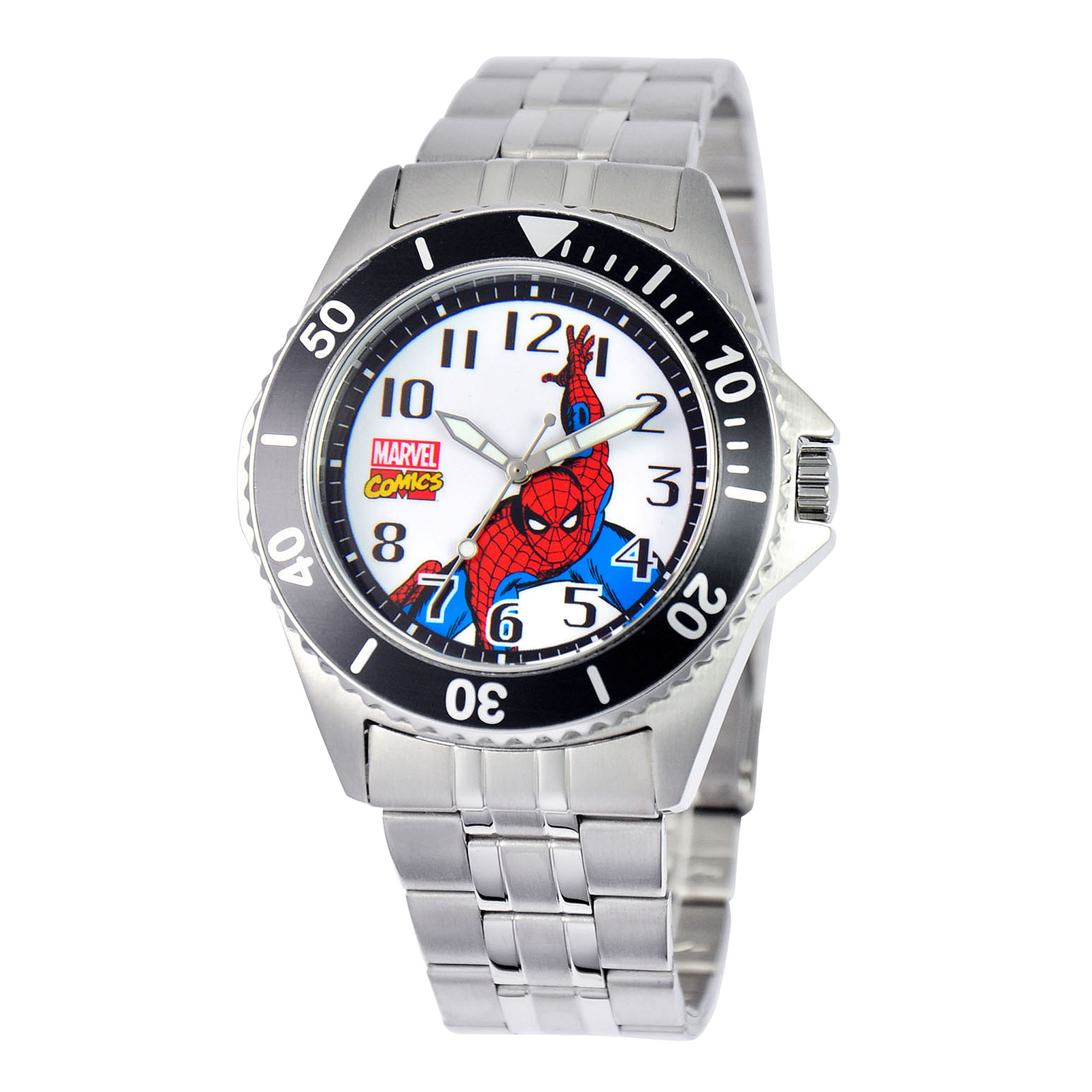 UPC 843231067455 product image for Disney Honor Mens Spiderman Silver-Tone Stainless Steel Watch | upcitemdb.com