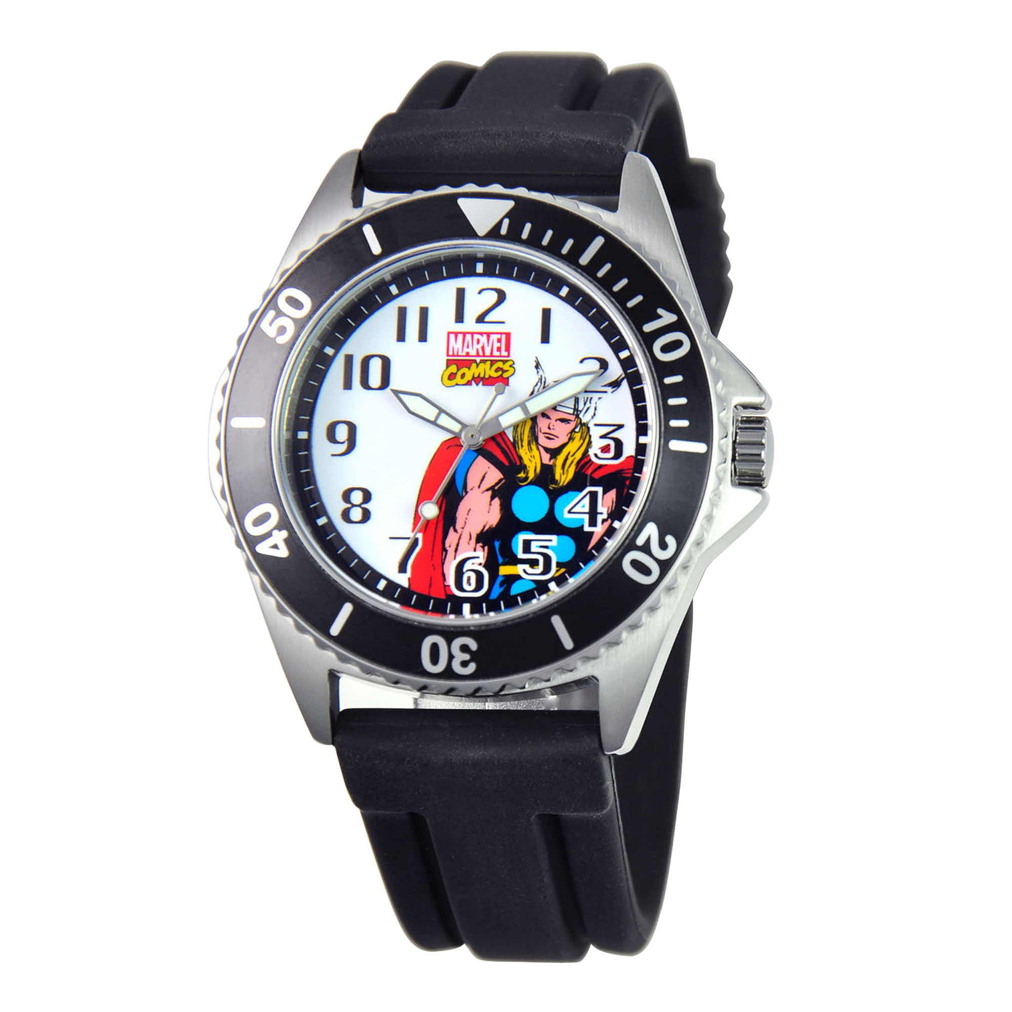 UPC 843231067271 product image for Disney Honor Mens Thor Black Rubber Strap Watch | upcitemdb.com