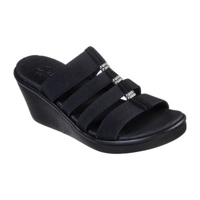 skechers ladies black sandals