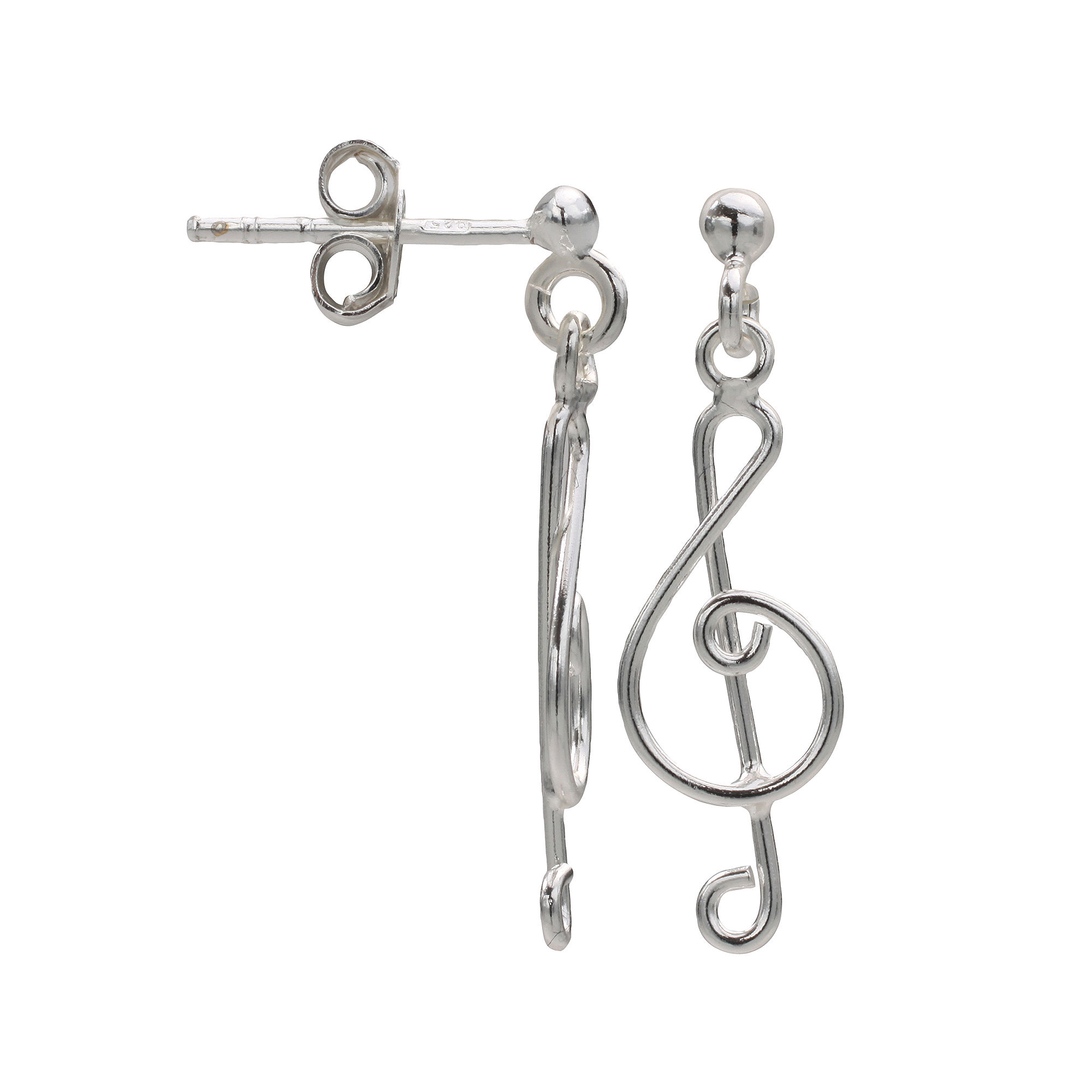 UPC 722089471792 product image for Treble Clef Earrings Sterling Silver | upcitemdb.com