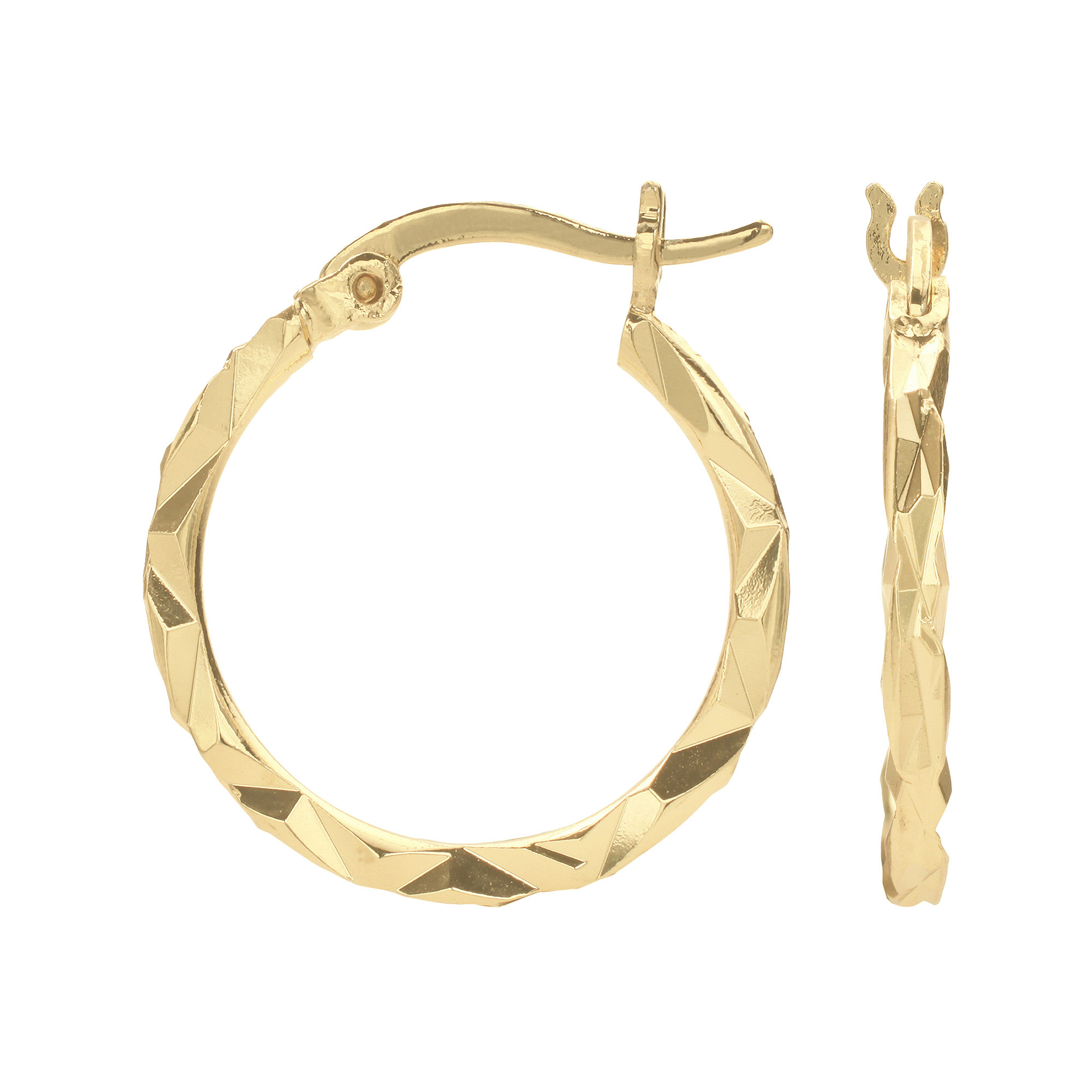 UPC 722089554259 product image for Diamond-Cut Gold-Plated Hoop Earrings | upcitemdb.com