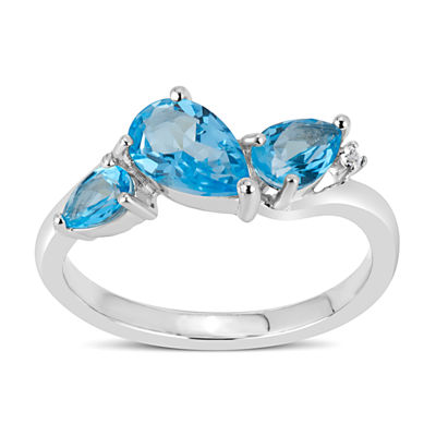 Genuine Sterling Silver Genuine White Topaz Heart Shape Gem Baby Ring