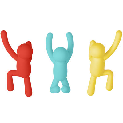 Вешалки-крючки buddy 3 шт. разноцветные яркие купить подарок.