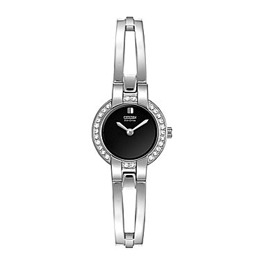 Citizen® Eco-Drive® Womens Crystal-Accent Bangle Watch EW9990-54E