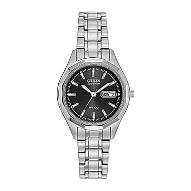 Citizen® Eco-Drive® Womens Black Dial Stainless Steel