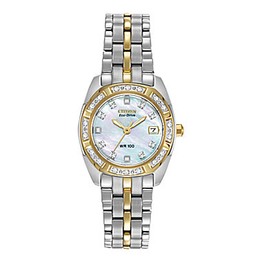 Citizen® Eco-Drive® Womens Diamond-Accent Watch EW1594-55D 