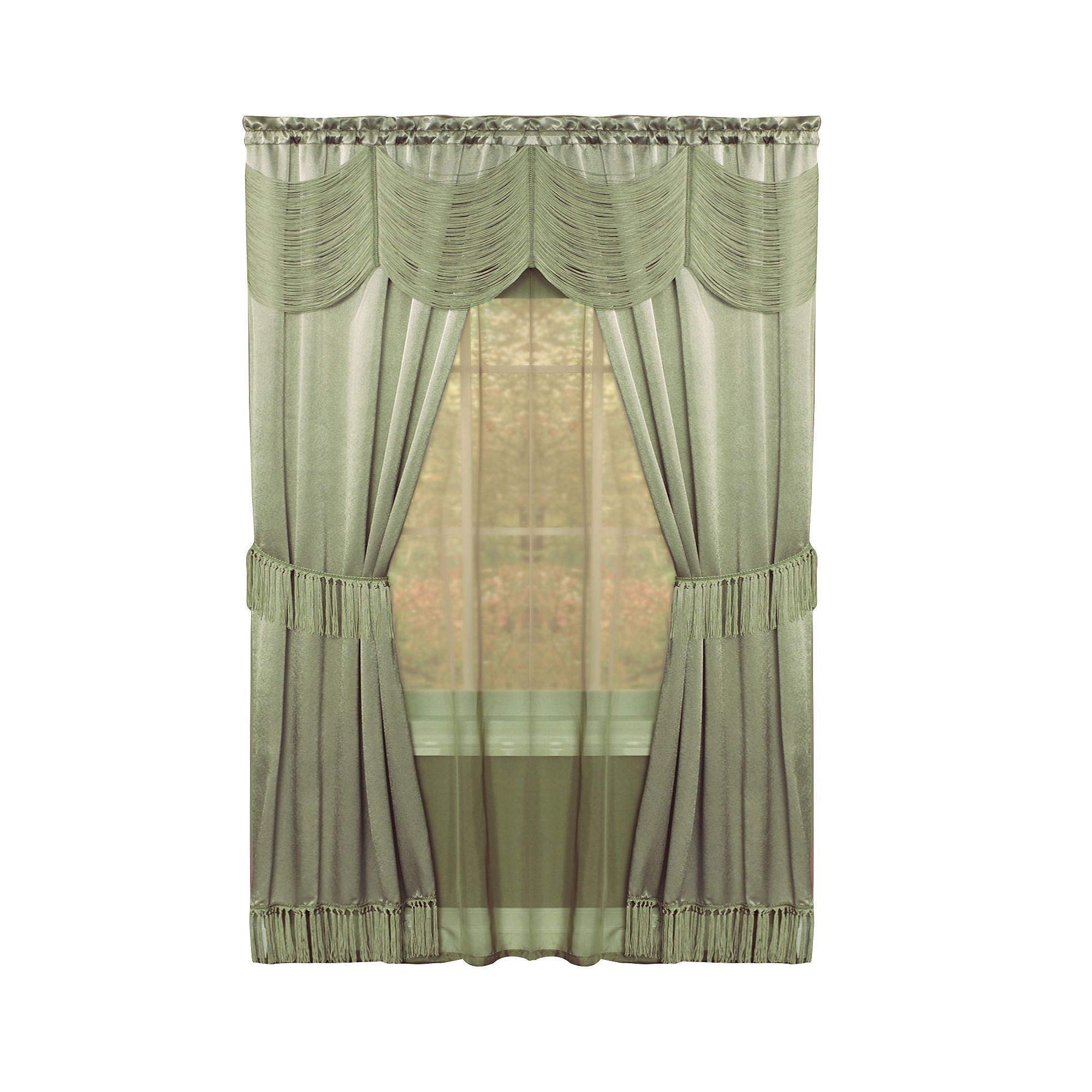 Halley 6-pc. Sheer Rod-Pocket Curtain Set