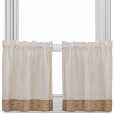 Oakwood Linen Style Kitchen Window Curtains Tiers or Valance Natural 