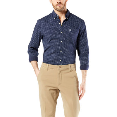 stretch button up shirt mens