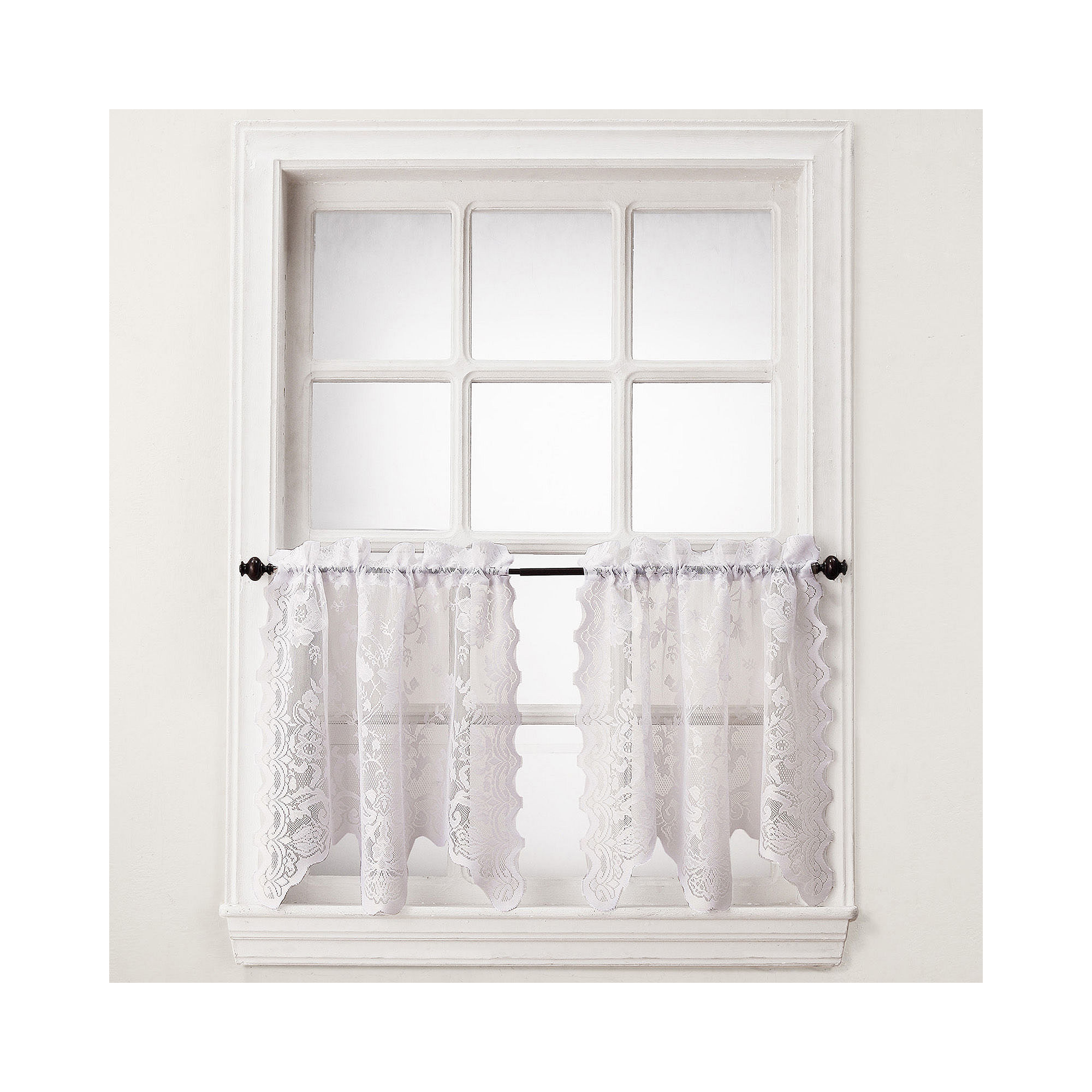 Home Expressions Jessica Lace Rod-Pocket Window Tiers